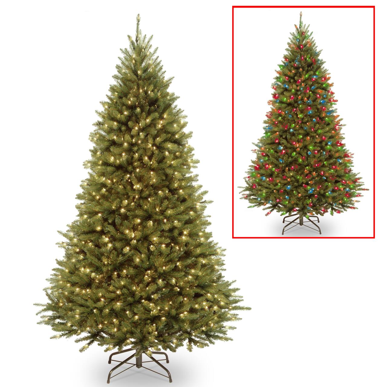 7.5 ft. Pre-lit PowerConnect™ Kingswood Fir Medium Artificial Christmas Tree, Dual Color® LED Lights